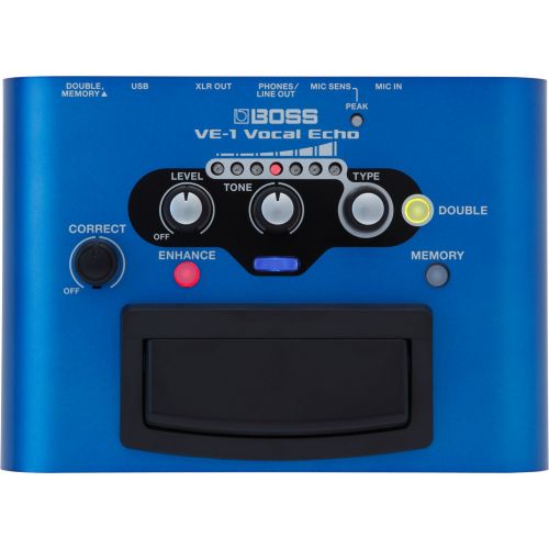  BOSS VE-1 Vocal Echo Portable Effects Processor BUNDLED WITH Blucoil 10-Ft Balanced XLR Cable for Microphone, Speakers, Pro Devices AND 4 AA Batteries