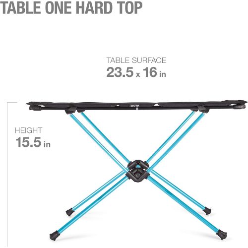  Helinox Table One Hard Top Lightweight, Collapsible, Portable, Outdoor Camping Table, Regular - 23 x 15.5 Inches, Black