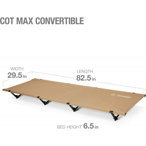  Helinox Cot Max Lightweight, Compact, Collapsible, Portable Camping Cot, Coyote Tan