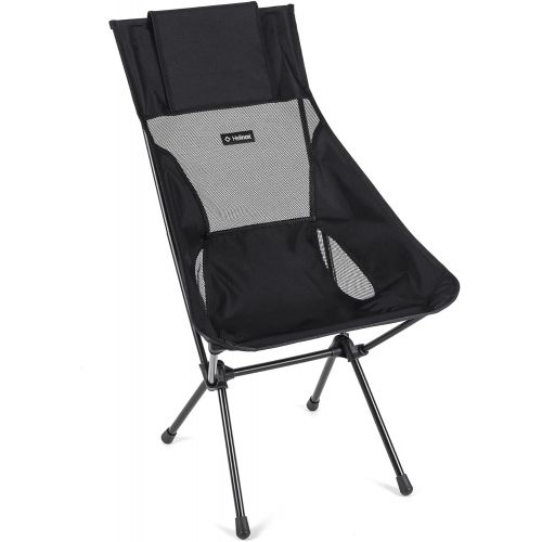  Helinox Sunset Chair Lightweight, High-Back, Compact, Collapsible Camping Chair, All Black, with Pockets