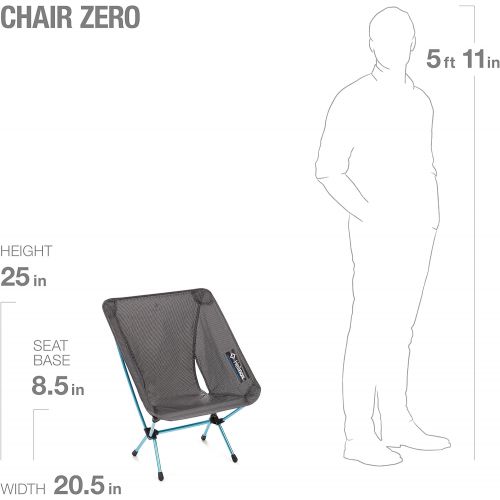  Helinox Chair Zero Ultralight Compact Camping Chair, Black