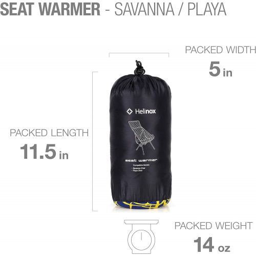  Helinox Seat Warmer Insulated Fitted Cover, Savanna/Playa, Black/Flow Line