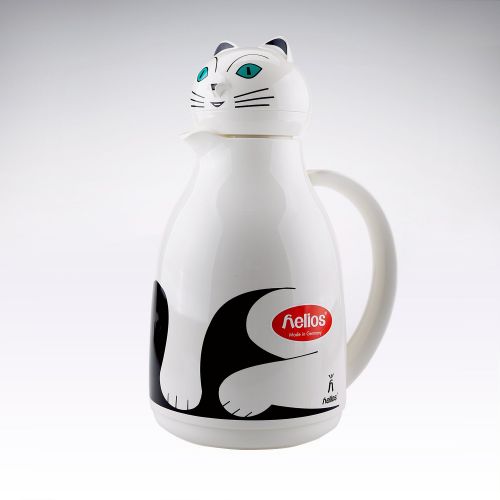  Helios Thermo-Cat Kunststoff-Isolierkanne mit Drehverschluss 1 Liter weiss