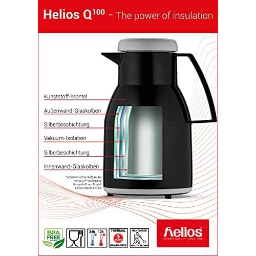  Helios 2 Stueck Kunststoff-Isolierkannen Wash, rot, 1 l, ideal fuer alle Grosskuechen, Hotels, Restaurants, Krankenhauser und Pflegeheime