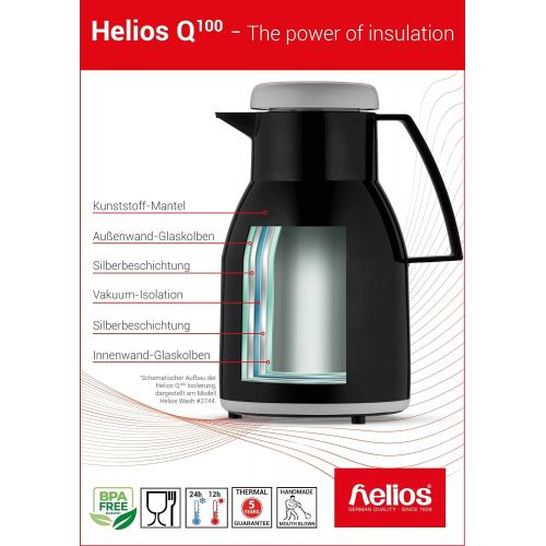  Helios 2 Stueck Kunststoff-Isolierkannen Wash, weiss, 1 l, ideal fuer alle Grosskuechen, Hotels, Restaurants, Krankenhauser und Pflegeheime