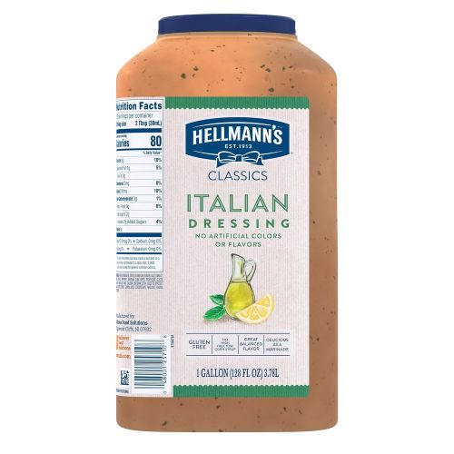  Hellmanns Classics Salad Dressing Italian 1 Gal, Pack of 4