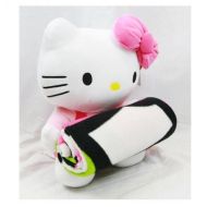 Hello Kitty Plush Doll Attached with Fleece Blanket