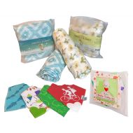 Hello Bunnyo Baby Registry Shower Gift Set Bundle (2 Swaddles + 4 Bandana Teething Bibs)