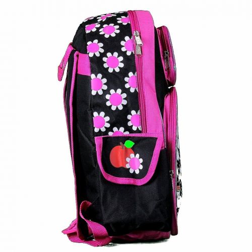 헬로키티 Hello Kitty Flowers Black/Pink Backpack 17 School Bag BP-5281
