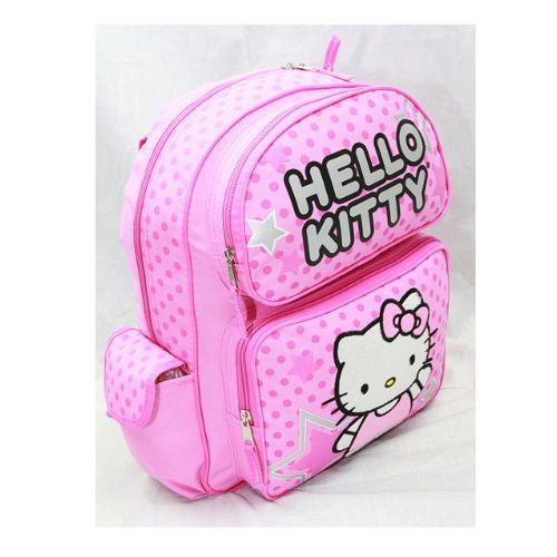 헬로키티 Licensed Hello Kitty Medium 14 School Backpack Bag - PINK STAR