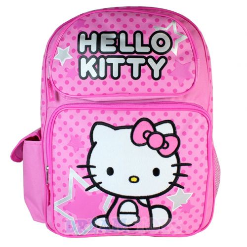 헬로키티 Hello Kitty Pink Large 16  School Backpack Bag - STAR