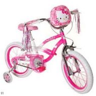 Hello Kitty Girls Bike 16 inch with training wheels, bag and streamers. Pink & White Girls Bike ON SALE !! A girls bike which helps balance and coordination. Great Kids Bike.