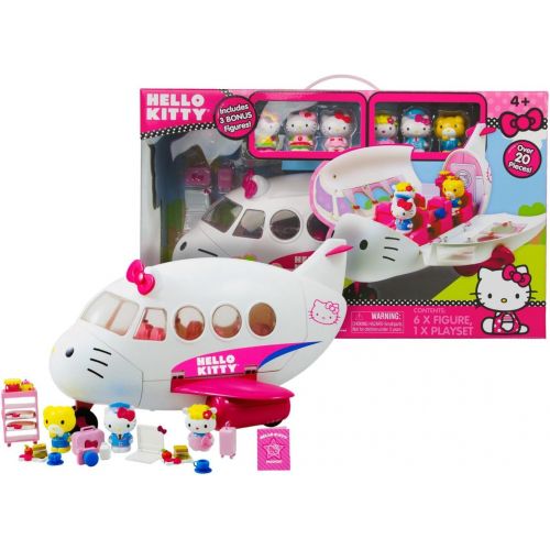 헬로키티 Hello Kitty Airlines Playset Includes 3 Bonus Figures with Over 20 Pieces