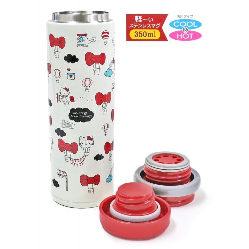 헬로키티 Stainless Steel Lightweight Thermos Thermal Insulated Bottle Red Hello Kitty by OSK KTL SB-350B