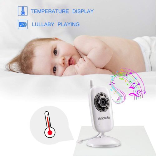  [아마존 핫딜]  [아마존핫딜]HelloBaby Video Baby Monitor with Camera and Audio | Keep Babies Safe with Night Vision, Talk Back, Room Temperature, Lullabies, 960ft Range and Long Battery Life