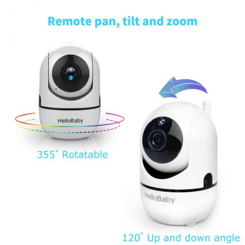  [아마존 핫딜]  [아마존핫딜]HelloBaby Video Baby Monitor with Remote Camera Pan-Tilt-Zoom, 3.2 Color LCD Screen, Infrared Night Vision, Temperature Display, Lullaby, Two Way Audio, with Wall Mount Kit