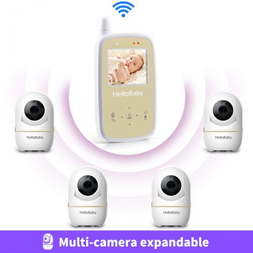  [아마존 핫딜] Hellobaby HelloBaby HB248 Wireless Video Baby Monitor with Remote Pan-tilt, Infrared Night Mode, Two-Way intercom System, Rechargeable Battery, 2.4 Inch