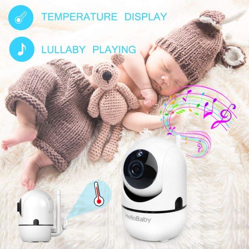  [아마존베스트]HelloBaby Video Baby Monitor with Remote Camera Pan-Tilt-Zoom, 3.2 Color LCD Screen, Infrared...