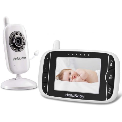  [아마존베스트]HelloBaby Video Baby Monitor with Camera and Audio | Keep Babies Safe with Night Vision, Talk Back, Room Temperature, Lullabies, 960ft Range and Long Battery Life