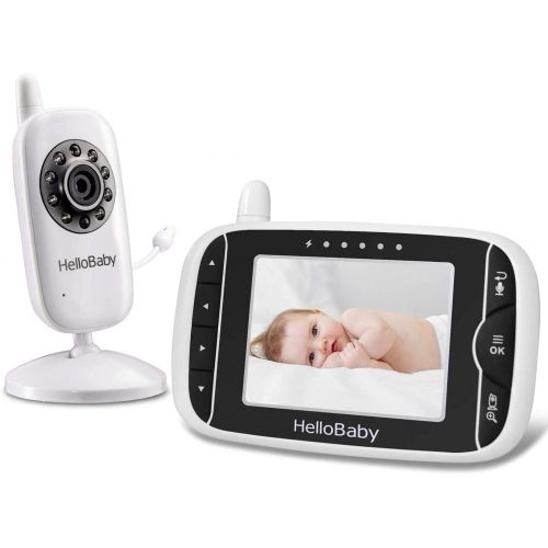  HelloBaby Video Baby Monitor with Camera and Audio Keep Babies Nursery with Night Vision, Talk Back, Room Temperature, Lullabies, 960ft Range and Long Battery Life