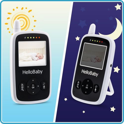  HelloBaby Hello Baby Wireless Video Baby Monitor with Digital Camera HB24, Night Vision Temperature Monitoring & 2 Way Talkback System, White