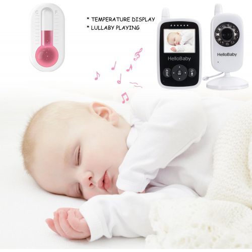  HelloBaby Hello Baby Wireless Video Baby Monitor with Digital Camera HB24, Night Vision Temperature Monitoring & 2 Way Talkback System, White