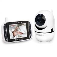 HelloBaby Video Baby Monitor with Remote Camera Pan-Tilt-Zoom, 3.2 Color LCD Screen, Infrared Night Vision, Temperature Monitoring, Lullaby, Two Way Audio, Includes Wall Mount Kit