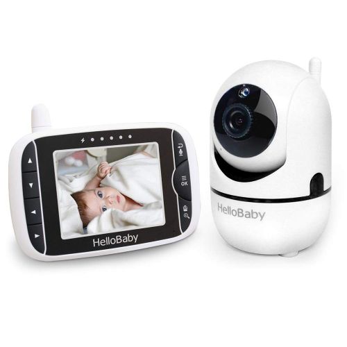  HelloBaby Wireless Video Baby Monitor with 3.2Inch LCD Display 960feet Transmission Range,Remote Camera Pan，Two-Way Talkback System, Infrared Night Vision, Rechargeable Battery