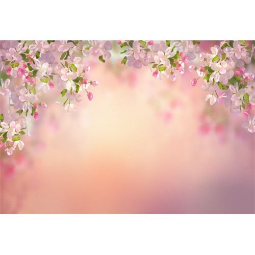  HelloDecor Polyster 7x5ft Photography Backdrop Valentines Day Cherry Blossom Flowers Bokeh Blurry Pink Romantic Wedding Background Baby Girls Lover Photo Studio Props