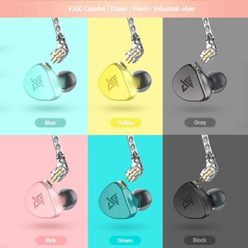  [아마존베스트]hellodigi F300 10mm Dynamic Drivers in Ear Headphones,Dynamic Hybrid Monitors Earphones with 0.78mm 2pin Removable Cable,Bass Driven Sound,Black