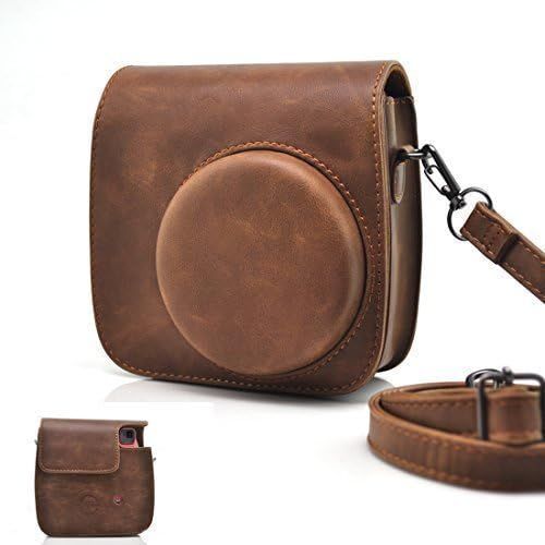  [아마존베스트]Hellohelio HelloHelio Classic Vintage PU Leather Compact Case with Strap for Fujifilm Instax Mini 9/8 / 8+ Instant Film Camera - Brown