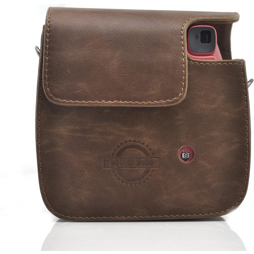  [아마존베스트]Hellohelio HelloHelio Classic Vintage PU Leather Compact Case with Strap for Fujifilm Instax Mini 9/8 / 8+ Instant Film Camera - Brown