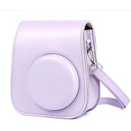 HelloHelio Vintage Protective Case for Fujifilm Instax Mini 11 Instant Camera, Bag with Pocket and Removable Shoulder Strap - Lilac Purple
