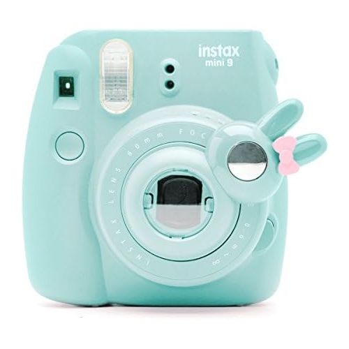  HelloHelio Cute Bunny Selfie and Close Up Lens Shot Mirror Compatible for Fujifilm Mini9 Mini 8 Mini10s Hellokitty Instant Camera (Ice Blue)