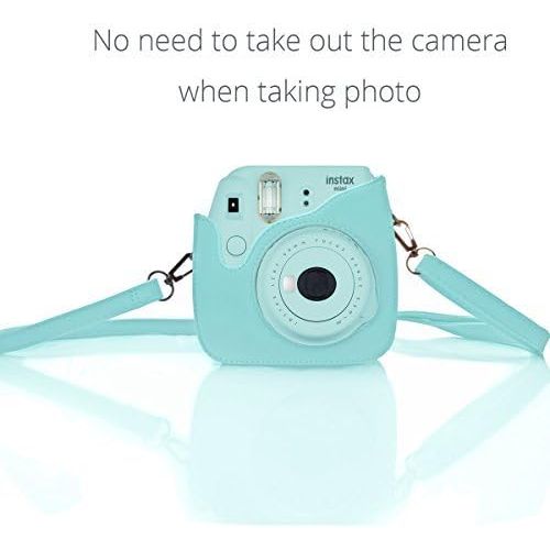  Fujifilm Instax Mini 9 Ice Blue Film Camera Case for Fujifilm Instax Mini 8/8+/ 9 Camera with Strap by HelloHelio