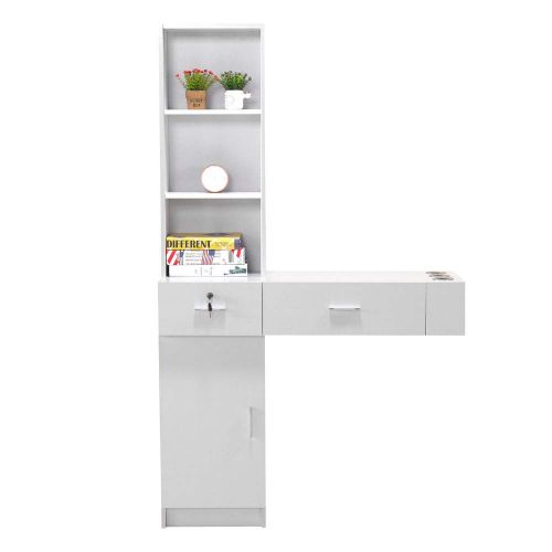  Hellowland hellowland Hair Styling Station Wall Mount Beauty Salon Spa Mirrors Station Hair Styling Station Desk (White)