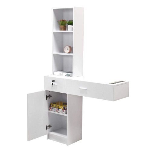  Hellowland hellowland Hair Styling Station Wall Mount Beauty Salon Spa Mirrors Station Hair Styling Station Desk (White)