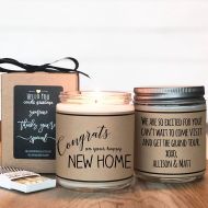 /Helloyoucandles Congrats on your Happy New Home Candle Gift - Housewarming Gift | Relocation Gift | Moving Gift | New Home Gift | Hostess Gift | Soy Candle