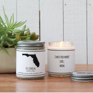 Helloyoucandles Florida Scented Candle - Homesick Gift | State Scented Candle | Florida Gift | College Student Gift | State Candles | I Love Florida