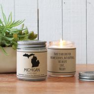 Helloyoucandles Michigan Scented Candle - Homesick Gift | Feeling Homesick | State Scented Candle | Moving Gift | College Student Gift | State Candles