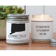 Helloyoucandles Connecticut Scented Candle - Homesick Gift | Feeling Homesick | State Scented Candle | Moving Gift | College Student Gift | State Candles