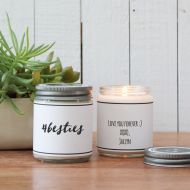Helloyoucandles Besties Scented Soy Candle Gift - Scented Candle - Best Friends Gift | Best Friends Card | Friend Gift | Girl Friend Gift