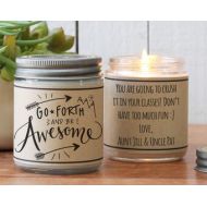 Helloyoucandles Go Forth and be Awesome Soy Candle Gift | Graduation Gift | New Endeavor Gift | Inspiration Gift | Send a gift | Personalized Gift