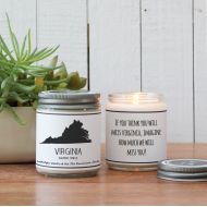 Helloyoucandles Virginia Scented Candle - Homesick Gift | Miss Home Gift | State Scented Candle | Moving Gift | College Student Gift | State Candles