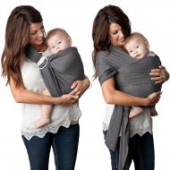 Helluva 4 in 1 Baby Wrap Carrier and Ring Sling by Kids N Such | Charcoal Gray Cotton | Use as a Postpartum Belt and Nursing Cover with Free Carrying Pouch | Best Baby Shower Gift for Boys