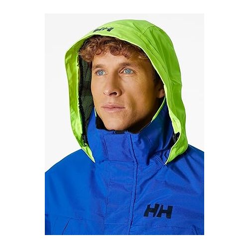  Helly-Hansen Pier 3.0 Coastal Sailing Jacket for Men - Waterproof, Windproof, and Breathable, with Packable Neon Yellow Hood