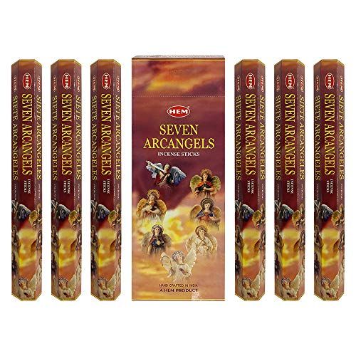  인센스스틱 Hem Incense Hem 7 Archangels Incense Sticks Agarbatti Masala - Pack of 6 Tubes, 20 Sticks Each Box, Total 120 Sticks - Quality Incense Hand Rolled in India for Healing Meditation Yoga Relaxati