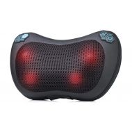 HemingWeigh Shiatsu Neck Back Massage Pillow - Heated Deep Tissue Kneading Massager with 4 Rollers - Adjustable Speed & Heating Features - Relieve Pain & Strained Muscles