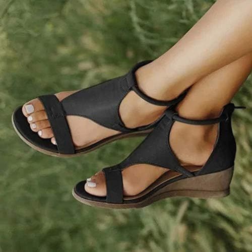  Hemlock Women Fashion Sequin Wedge Sandals Pear Belt Buckle Sandals Thick Platform Sandals Party Dress Sandals Shoes