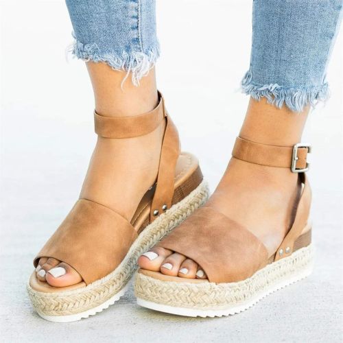  Hemlock Wedge Sandal for Women, High Platform Sandals Thick Bottom Belt Buckle Shoes Fish Mouth Sandals